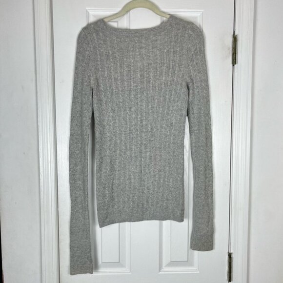 Ruehl No.925 Heathered Gray Cable Knit Henley Sweater - Picture 7 of 7